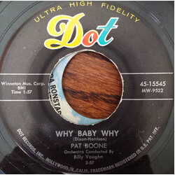 Pat Boone Why Baby Why / I'm Waiting Just For You USED VINYL 7INCH 45 RPM