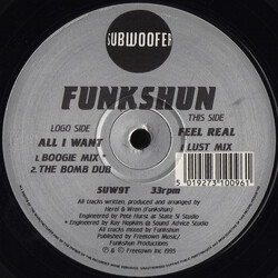 Funkshun All I Want USED VINYL 12INCH 33 S RPM