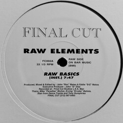 Raw Elements Raw Basics USED VINYL 12INCH 33 S RPM