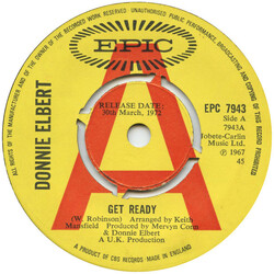 Donnie Elbert Get Ready USED VINYL 7INCH 45 RPM PROMO REISSUE
