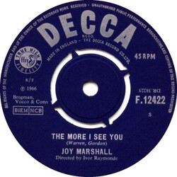 Joy Marshall The More I See You USED VINYL 7INCH 45 RPM