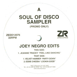 Various Soul Of Disco Sampler (Joey Negro Edits) USED VINYL 12INCH 33 S RPM PROMO