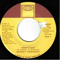 Smokey Robinson Who's Sad USED VINYL 7INCH 45 RPM SINGLE