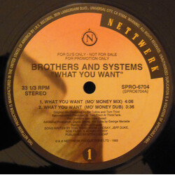Brothers And Systems What You Want (Remixes) USED VINYL 12INCH 33 S RPM PROMO