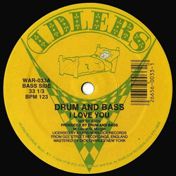 Drum And Bass I Love You USED VINYL 12INCH 33 S RPM