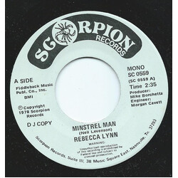 Rebecca Lynn (3) Minstrel Man USED VINYL 7INCH 45 RPM SINGLE PROMO STEREO MONO