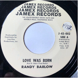 Randy Barlow Love Was Born USED VINYL 7INCH 45 RPM