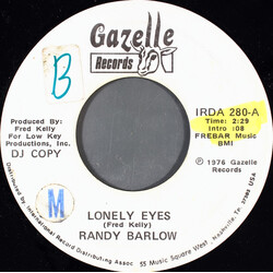 Randy Barlow Lonely Eyes USED VINYL 7INCH 45 RPM PROMO