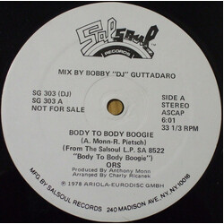O.R.S. (Orlando Riva Sound) Body To Body Boogie USED VINYL 12INCH 33 S RPM PROMO STEREO