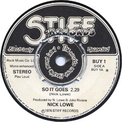 Nick Lowe So It Goes USED VINYL 7INCH SINGLE 45 RPM