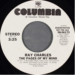 Ray Charles The Pages Of My Mind USED VINYL 7INCH 45 RPM SINGLE PROMO