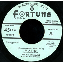 Andre Williams (2) / Gino Parks (Andre W. Is) M-M-Movin' / (Georgia May's) Movin' USED VINYL 7INCH 45 RPM