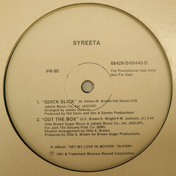 Syreeta Quick Slick / Out The Box USED VINYL 12INCH 33 S RPM PROMO