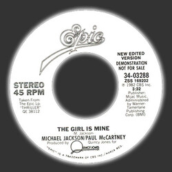 Michael Jackson / Paul McCartney The Girl Is Mine USED VINYL 7INCH 45 RPM PROMO