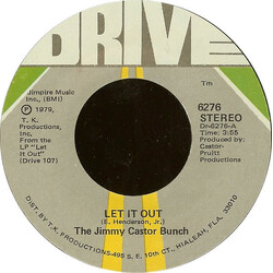 The Jimmy Castor Bunch Let It Out USED VINYL 7INCH 45 RPM SINGLE STEREO
