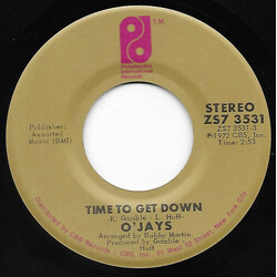 The O'Jays Time To Get Down / Shiftless, Shady, Jealous Kind Of People VINYL 7" USED