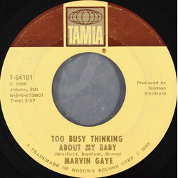Marvin Gaye Too Busy Thinking About My Baby / Wherever I Lay My Hat (That's  My Home) USED VINYL 7INCH SINGLE 45 RPM