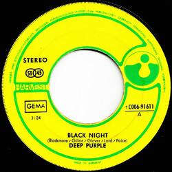 Deep Purple Black Night USED VINYL 7INCH 45 RPM SINGLE STEREO