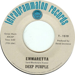 Deep Purple Emmaretta USED VINYL 7INCH 45 RPM SINGLE STYRENE