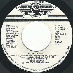 First Choice Love Thang USED VINYL 7INCH 45 RPM PROMO