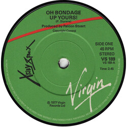 X-Ray Spex Oh Bondage Up Yours! USED VINYL 7INCH 45 RPM SINGLE REISSUE
