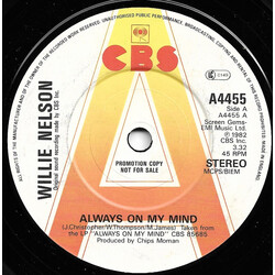 Willie Nelson Always On My Mind USED VINYL 7INCH PROMO