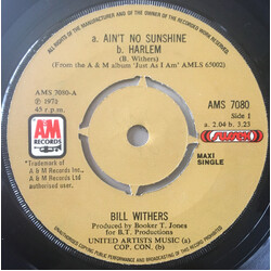 Bill Withers Ain't No Sunshine / Harlem / Grandma's Hands USED VINYL 7INCH 45 RPM MAXI-SINGLE