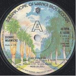 Dionne Warwick Take It From Me USED VINYL 7INCH 45 RPM SINGLE STEREO