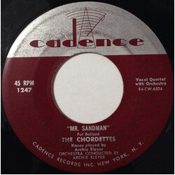 The Chordettes Mr. Sandman / I Don't Wanna See You Cryin' USED VINYL 7INCH 45 RPM SINGLE