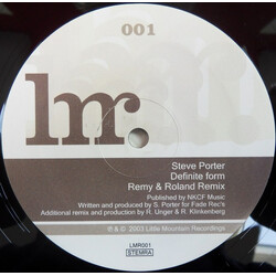 Steve Porter Definite Form USED VINYL 12INCH 33 S RPM