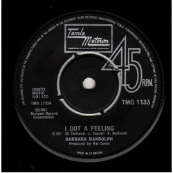 Barbara Randolph I Got A Feeling / Can I Get A Witness / You Got Me Hurtin' All Over USED VINYL 7INCH 45 RPM SINGLE MONO