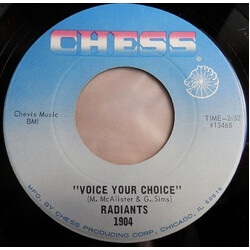 The Radiants Voice Your Choice / If I Only Had You USED VINYL 7INCH 45 RPM SINGLE