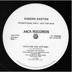 Sheena Easton Days Like This USED VINYL 12INCH 33 S RPM PROMO