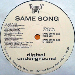 Digital Underground Same Song USED VINYL 12INCH 33 S RPM PROMO