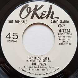 The Opals Restless Days / I'm So Afraid USED VINYL 7INCH 45 RPM PROMO