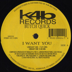 Butch Quick I Want You USED VINYL 12INCH 33 S RPM