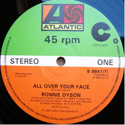 Ronnie Dyson All Over Your Face / Don't Need You Now USED VINYL 12INCH 45 RPM