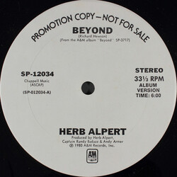 Herb Alpert Beyond USED VINYL 12INCH 33 S RPM PROMO