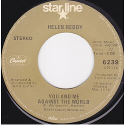 Helen Reddy You And Me Against The World / Somewhere In The Night USED VINYL 7INCH 45 RPM SINGLE STEREO