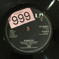 999 Homicide USED VINYL 7INCH 45 RPM SINGLE