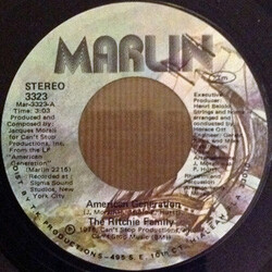The Ritchie Family American Generation USED VINYL 7INCH 45 RPM SINGLE STEREO