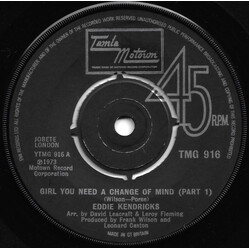Eddie Kendricks Girl You Need A Change Of Mind USED VINYL 7INCH 45 RPM SINGLE