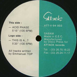 Emmanuel Top This Is A...? / Acid Phase USED VINYL 12INCH 45 RPM