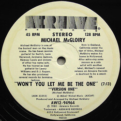 Michael McGloiry Won't You Let Me Be The One USED VINYL 12INCH 45 RPM