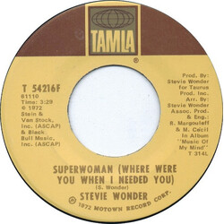 Stevie Wonder Superwoman (Where Were You When I Needed You) USED VINYL 7INCH 45 RPM SINGLE STEREO