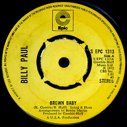 Billy Paul Brown Baby USED VINYL 7INCH 45 RPM SINGLE STEREO