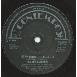 Peaches & Herb Down Where It's At USED VINYL 7INCH SINGLE 45 RPM