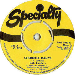 Bob Landers / Jimmy Liggins Cherokee Dance / Drunk USED VINYL 7INCH 45 RPM MONO