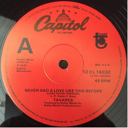 Tavares Never Had A Love Like This Before USED VINYL 12INCH 45 RPM SINGLE