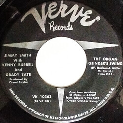Jimmy Smith / Kenny Burrell / Grady Tate The Organ Grinder's Swing USED VINYL 7INCH 45 RPM